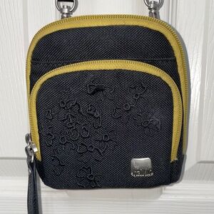 Haiku Crossbody bag - Black and yellow canvas